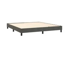 Lova su spyruoklėmis ir čiužiniu, pilka, 160x200 cm, aksomas