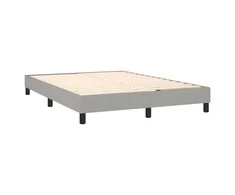 Lova su spyruoklėmis ir čiužiniu, pilka, 140x200cm, audinys