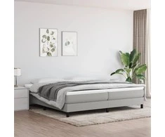 Lova su spyruoklėmis ir čiužiniu, pilka, 200x200cm, audinys