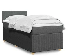 Lova su spyruoklėmis ir čiužiniu, tamsiai pilka, 80x200 cm