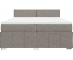 Lova su spyruoklėmis ir čiužiniu, taupe, 200x200 cm, audinys