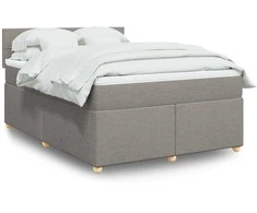 Lova su spyruoklėmis ir čiužiniu, taupe, 160x200 cm, audinys