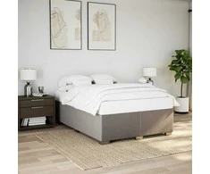 Lova su spyruoklėmis ir čiužiniu, taupe, 140x190 cm, audinys
