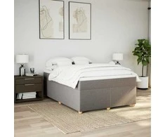 Lova su spyruoklėmis ir čiužiniu, taupe, 140x190 cm, audinys