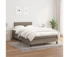 Lova su spyruoklėmis ir čiužiniu, taupe, 120x200 cm, audinys