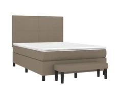 Lova su spyruoklėmis ir čiužiniu, taupe, 140x190 cm, audinys