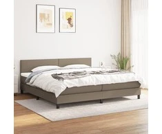 Lova su spyruoklėmis ir čiužiniu, taupe, 200x200 cm, audinys