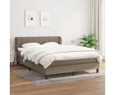 Lova su spyruoklėmis ir čiužiniu, taupe, 140x200 cm, audinys