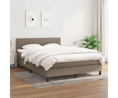 Lova su spyruoklėmis ir čiužiniu, taupe, 140x200 cm, audinys