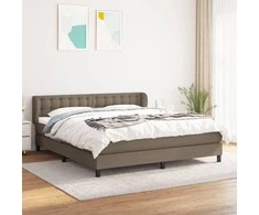 Lova su spyruoklėmis ir čiužiniu, taupe, 180x200 cm, audinys