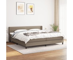 Lova su spyruoklėmis ir čiužiniu, taupe, 200x200 cm, audinys