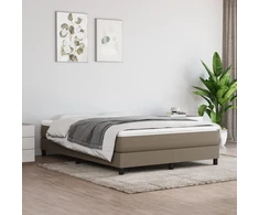 Lova su spyruoklėmis ir čiužiniu, taupe, 140x190 cm, audinys