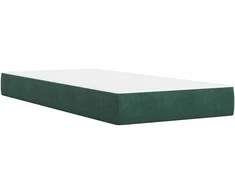 Lova su spyruoklėmis ir čiužiniu, žalia, 90x190 cm, aksomas