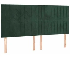 Lova su spyruoklėmis ir čiužiniu, žalia, 200x200 cm, aksomas