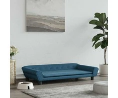 Lova šunims, mėlynos spalvos, 100x50x21cm, aksomas