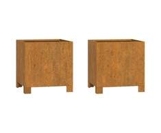 Loveliai su kojelėm, 2vnt., rūdžių, 32x30x33cm, Corten plienas