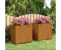 Loveliai su kojelėm, 2vnt., rūdžių, 49x47x50cm, Corten plienas