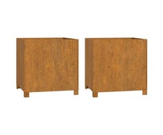 Loveliai su kojelėm, 2vnt., rūdžių, 49x47x50cm, Corten plienas