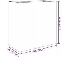 Lovelis, 40x80x80cm, Corten plienas
