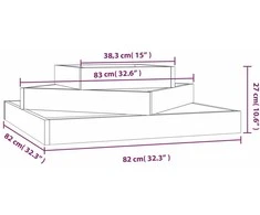 Lovelis, 83x83x27cm, pušies medienos masyvas