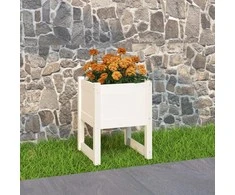 Lovelis, baltos spalvos, 40x40x52,5cm, pušies medienos masyvas