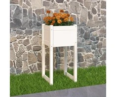 Lovelis, baltos spalvos, 40x40x81cm, pušies medienos masyvas