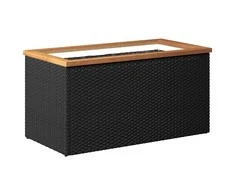 Lovelis, juodos spalvos, 80x40x40cm, poliratanas