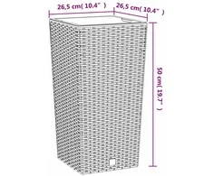 Lovelis su išimamu įdėklu, antracito, 11/26,5l, PP ratanas