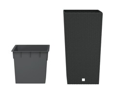 Lovelis su išimamu įdėklu, antracito, 21/49l, PP ratanas