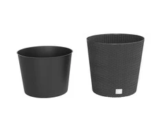 Lovelis su išimamu įdėklu, antracito, 35/37,5l, PP ratanas