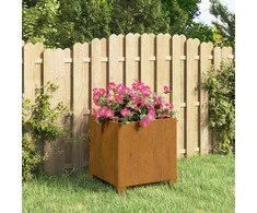 Lovelis su kojelėmis, rūdžių, 32x30x33cm, Corten plienas