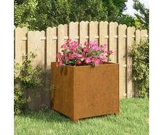 Lovelis su kojelėmis, rūdžių, 42x40x43cm, Corten plienas