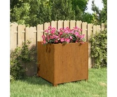 Lovelis su kojelėmis, rūdžių, 49x47x50cm, Corten plienas