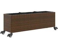 Lovelis su ratukais/3 vazonais, rudas, 107x32x38cm, PE ratanas
