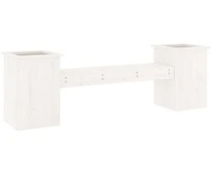 Lovelis/suoliukas, baltas, 184,5x39,5x56,5cm, pušies masyvas