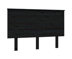 Lovos galvūgalis, juodas, 124x6x82,5cm, pušies medienos masyvas
