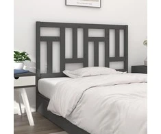 Lovos galvūgalis, pilkas, 125,5x4x100cm, pušies masyvas