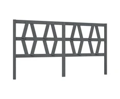 Lovos galvūgalis, pilkas, 206x4x100cm, pušies medienos masyvas