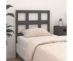 Lovos galvūgalis, pilkas, 95,5x4x100cm, pušies medienos masyvas