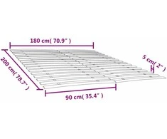 Lovos grotelės su 34 lentjuostėmis, 2vnt., 90x200cm