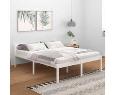 Lova senjorams, balta, 160x200cm, pušies medienos masyvas