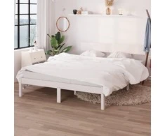 Lova Lovos rėmas, baltos spalvos, 140x200cm, pušies medienos masyvas