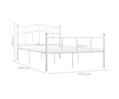 Lova Lovos rėmas, baltos spalvos, 140x200cm, metalas