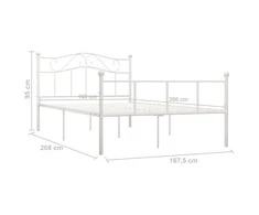 Lova Lovos rėmas, baltos spalvos, 160x200cm, metalas