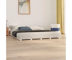 Lova Lovos rėmas, baltos spalvos, 200x200cm, pušies medienos masyvas
