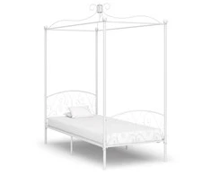 Lova Lovos rėmas su baldakimu, baltos spalvos, 90x200cm, metalas