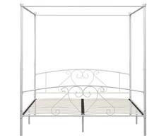 Lova Lovos rėmas su baldakimu, baltos spalvos, 180x200cm, metalas
