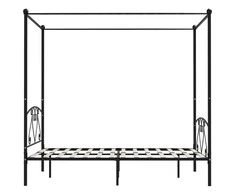Lova Lovos rėmas su baldakimu, juodos spalvos, 140x200cm, metalas
