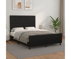 Lova Lovos rėmas su galvūgaliu, juodos, 140x190 cm, dirbtinė oda