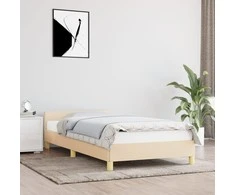 Lova Lovos rėmas su galvūgaliu be čiužinio kreminės 90x200cm audinys